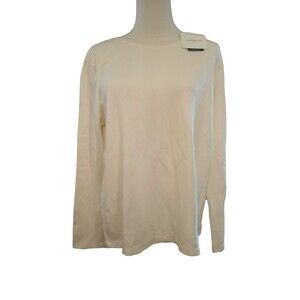 NWT Croft & Barrow 100% Cotton Crewneck Women's Top Long Sleeve XL Petite